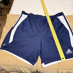 Adidas Men's Blue and White Athletic Shorts